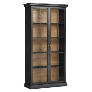 KONDELA Locca W2D dvojdverová vitrína čierny grafit vyobraziť