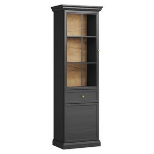 KONDELA Locca W2D1S dvojdverová vitrína čierny grafit vyobraziť