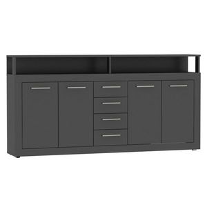 KONDELA Lunysa štvordverová komoda so zásuvkami grafit vyobraziť