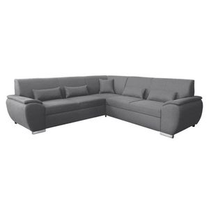 KONDELA Amila Roh L rohová sedačka s rozkladom a úložným priestorom svetlosivá vyobraziť