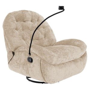 KONDELA Delmor otočné hojdacie kreslo béžová vyobraziť