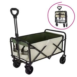 KONDELA Karil skladací záhradný vozík béžová / zelená / čierna vyobraziť