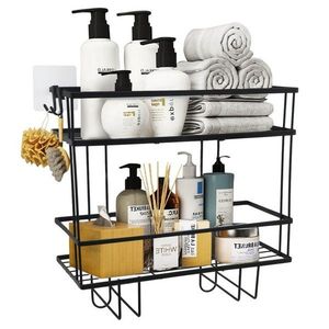 KONDELA Sabrina organizér do kúpelne čierna vyobraziť