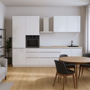 KONDELA Asti 330 kuchynská linka 330 biela extra vysoký lesk / biela vyobraziť