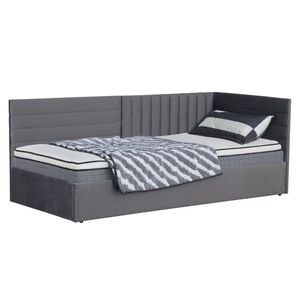 KONDELA Mevia 90 jednolôžková posteľ s roštom sivá vyobraziť