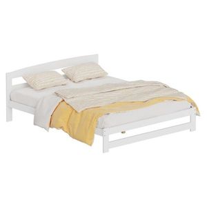 KONDELA Azra 160 drevená posteľ s roštom 160 biela vyobraziť
