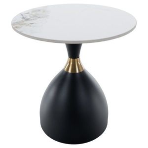 KONDELA Odis New konferenčný stolík biely mramor / čierna vyobraziť