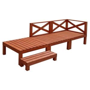 KONDELA Demis drevená terasa 270x91x81 hnedá vyobraziť