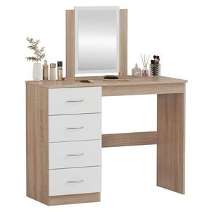 KONDELA Klevis toaletný stolík dub sonoma / biela vyobraziť