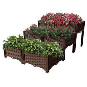 KONDELA Utlan Typ 3 plastový vyvýšený záhon hnedá vyobraziť