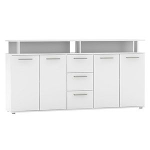 KONDELA Albi štvordverová komoda so zásuvkami biela vyobraziť