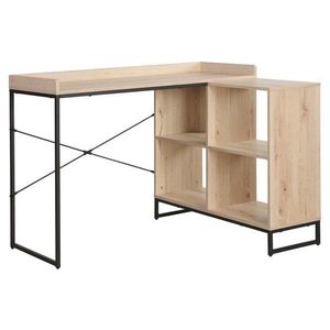 KONDELA Ulostol rohový pc stolík dub / čierna vyobraziť