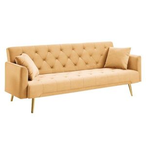 KONDELA Alisia rozkladacia pohovka horčicová / gold chróm zlatý vyobraziť