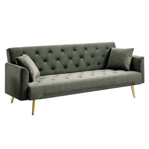 KONDELA Alisia rozkladacia pohovka tmavozelená / gold chróm zlatý vyobraziť