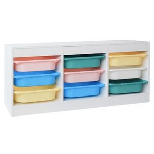 KONDELA Trimal New organizér s úložnými boxami biela / kombinácia farieb vyobraziť