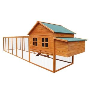 KONDELA Dantel kurník pre sliepky hnedá / zelená vyobraziť