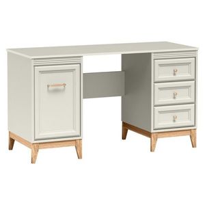 KONDELA Vendy W-14 písací stolík kašmír krémová / dub vyobraziť