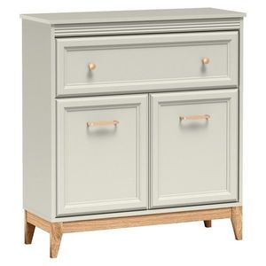 KONDELA Vendy W-19 dvojdverová komoda so zásuvkou kašmír krémová / dub vyobraziť