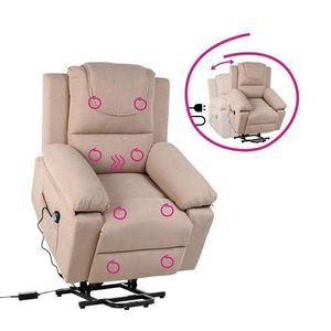Liftelo masážne polohovacie kreslo s vyhrievaním hnedá vyobraziť