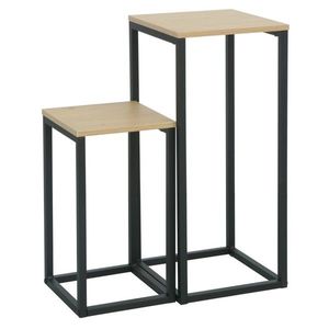 KONDELA Tolsos príručný stolík 2 ks dub / čierna vyobraziť