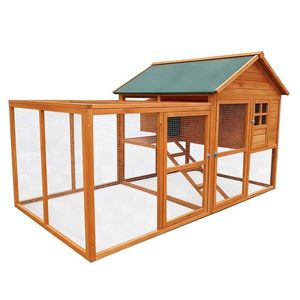 KONDELA Kameo kurník pre sliepky hnedá / zelená vyobraziť