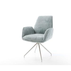 Jedálenská stolička Zoa-Flex šenilka pastelovo modrá krížová podstava vyobraziť