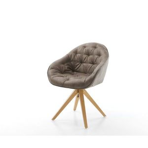 Jedálenská stolička Gaio-Flex mikrovlákno taupe vintage drevená vyobraziť