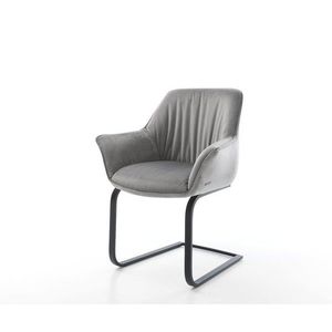 Jedálenská stolička Keila-Flex s opierkami zamat sivá jedálenská vyobraziť