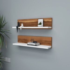 Nástenná polica Shelf - Walnut, White vyobraziť