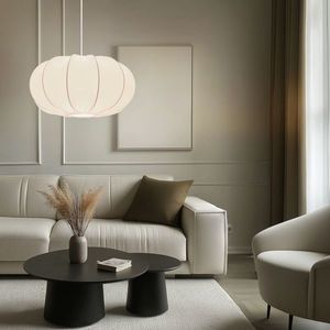 Škandinávska závesná lampa CAFEE' - s krémovým tienidlom na latte 52 cm - minimalistické stropné osvetlenie v japonskom štýle E27 vyobraziť