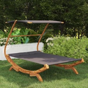 Záhradné lehátko masívne drevo / látka Dekorhome vyobraziť