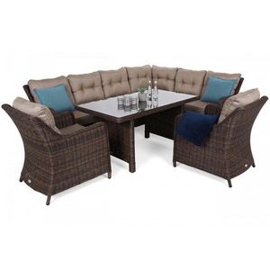 Záhradná rohová súprava s kreslami pravá polyratan vyobraziť