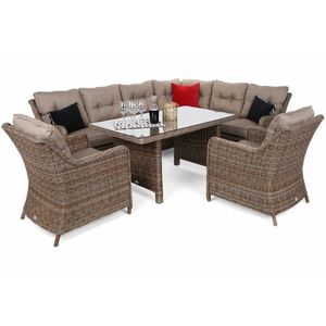 Záhradná rohová súprava s kreslami pravá polyratan vyobraziť