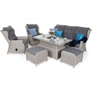 Záhradná zostava 5+1 polyratan / látka vyobraziť