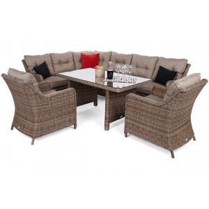 Záhradná rohová súprava s kreslami ľavá polyratan vyobraziť