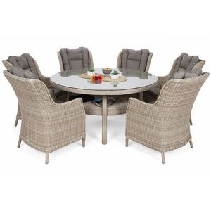 Záhradný jedálenský set guľatý 6+1 vyobraziť