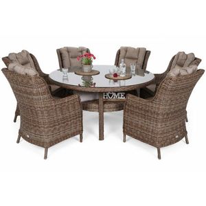 Záhradný jedálenský set guľatý 6+1 vyobraziť