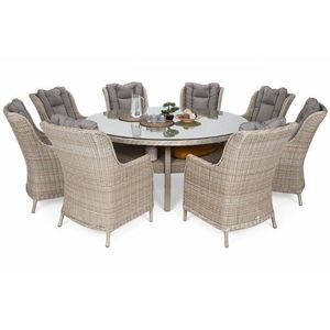 Záhradný jedálenský set guľatý 8+1 polyratan vyobraziť