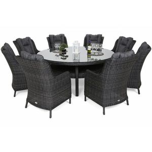 Záhradný jedálenský set guľatý 8+1 polyratan / sklo Hnedá vyobraziť