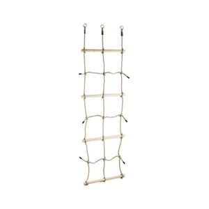 DVĚ DĚTI Šplhacia sieť s drevenými priečkami vyobraziť