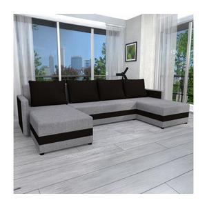 Čalúnená univerzálna rozkladacia sedacia súprava do tvaru U BRISTOL sivá/čierna 151101250070 vyobraziť