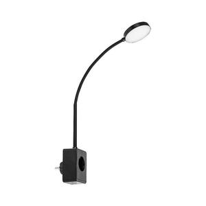 Rabalux 71284 - LED stmievateľná nástenná lampa TIVRO 4W/230V s USB do zásuvky čierna 71284 vyobraziť