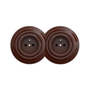 lap - Dvojitá retro domová zásuvka s rámčekom 230 V hnedá 2xKA0035+2xKA0033 vyobraziť