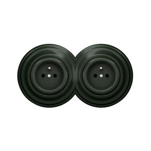 lap - Dvojitá retro domová zásuvka s rámčekom 230V zelená 2xKA0062+2xKA0060 vyobraziť