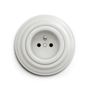 lap - Retro domová zásuvka s rámčekom 230V biela KA0007+KA0006 vyobraziť
