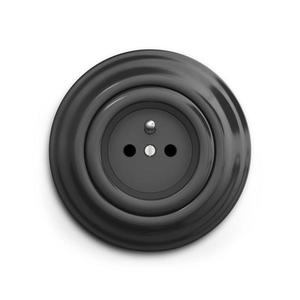 lap - Retro domová zásuvka s rámikom 230 V antracit KA0043+KA0042 vyobraziť