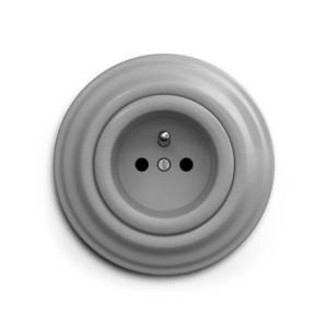 lap - Retro domová zásuvka s rámikom 230 V sivá KA0052+KA0051 vyobraziť