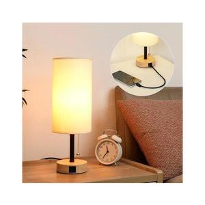 Brilagi - Stolová lampa s USB portom TABLON 1xE27/25W/230V dub/čierna/krémová BRI599 vyobraziť