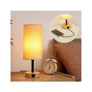 Brilagi - Stolná lampa s USB portom TABLON 1xE27/25W/230V dub/čierna/béžová BRI601 vyobraziť