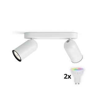 Philips - LED RGBW stmievané bodové svietidlo PONGEE 2xGU10/4, 8W/230V biele + diaľkové ovládanie P2049+2xAI2362 vyobraziť